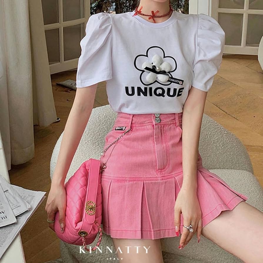 CHOUBAGUAI Pink Y2k Denim Skirts Womens New 2023 High Waist