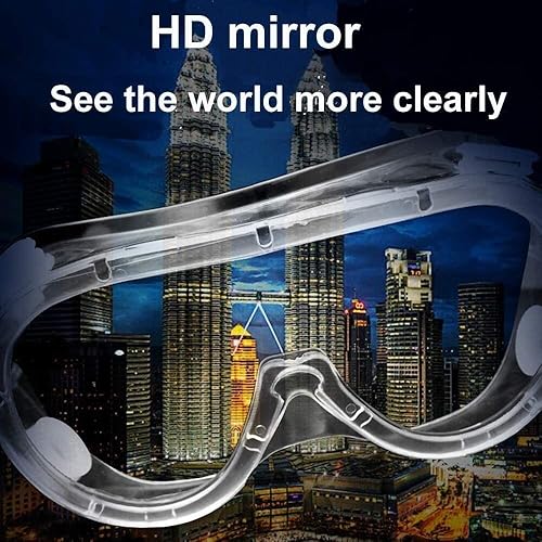 Miniatura 6 de Comerciantes mundiales (15 piezas) Gafas de seguridad protectoras antivaho Lente transparente Visión amplia ajustable Protección química contra