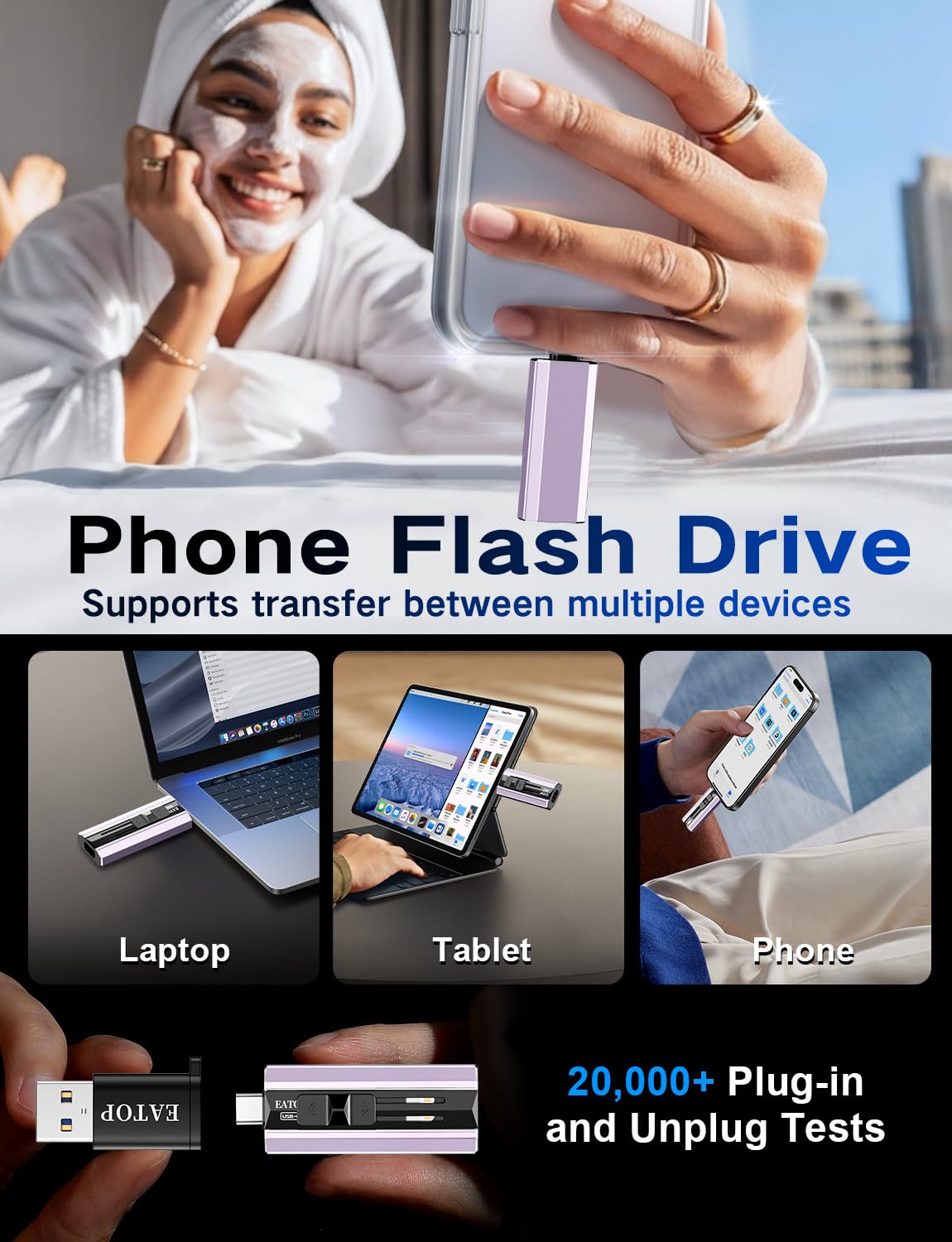Chiavetta USB Portatile 512GB Doppia Interfaccia Multiplatta - Dettaglio