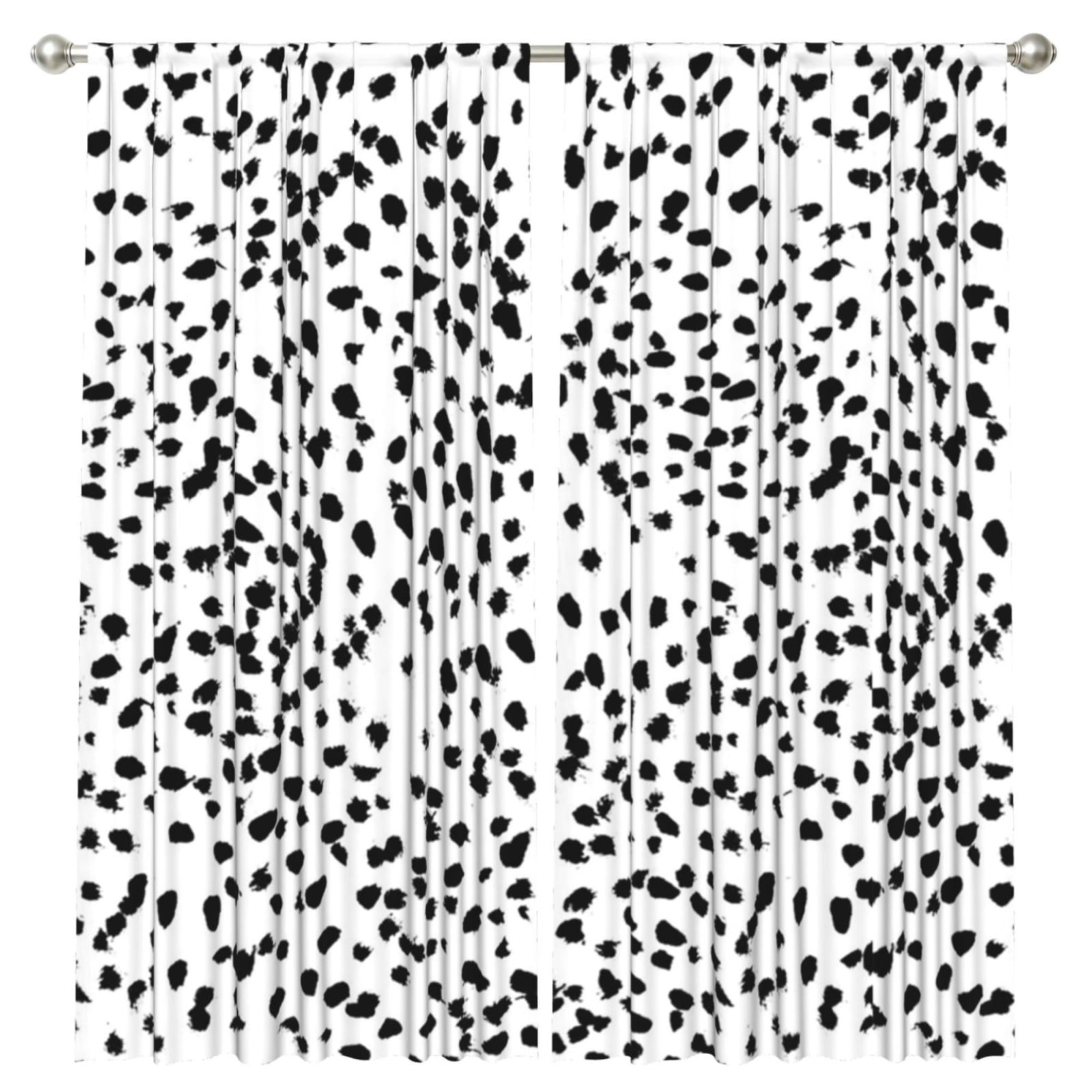 InOmak Dalmatian Print, 2 Panels Window Curtains 52 x 84 Inch Blackout Curtains for Living Room Bedroom