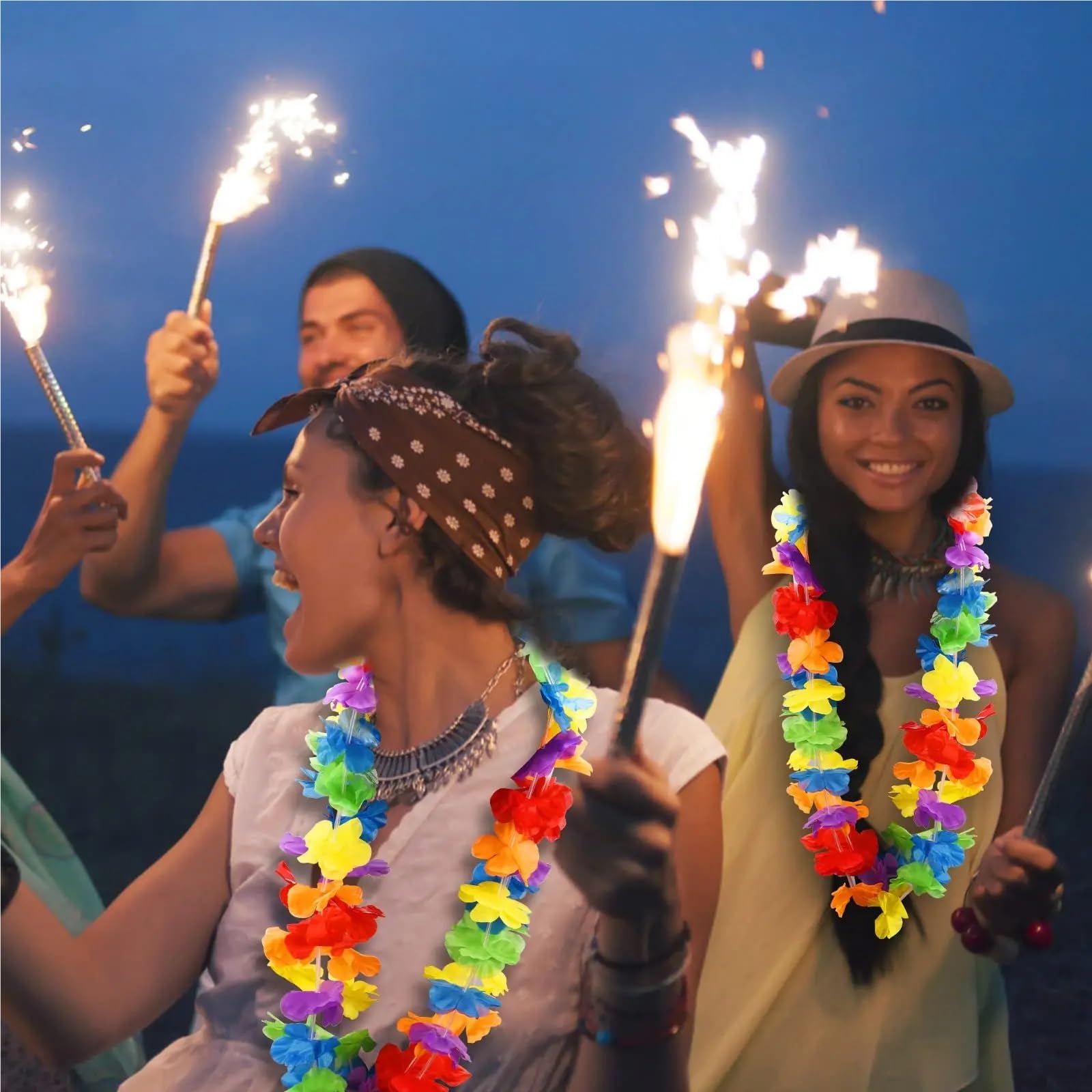 Hawajska garlanda, Naszyjnik hawajska girlanda kwiatowa Lei, impreza Hula Dance Pride, 150/200 szt