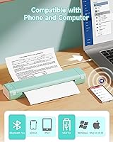 Vista 28 de Itari Impresora portátil, impresora sin tinta M08F, impresoras portátiles Bluetooth inalámbricas para viajes, compatible con impresora térmica