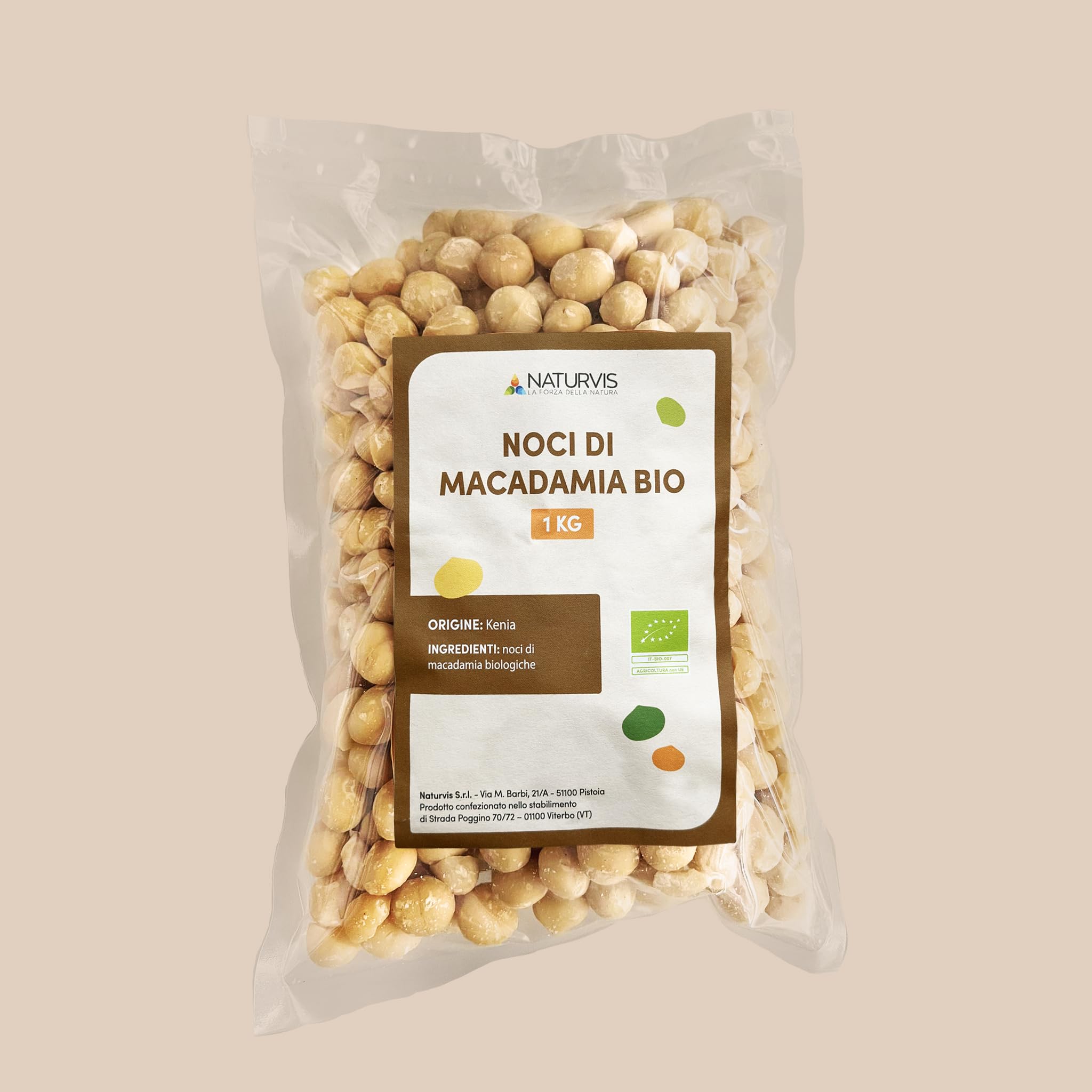 NATURVIS, NOCI di MACADAMIA - Biologiche Crude, 1kg, Senza Sale Aggiunto, Non Tostate – Qualità Premium