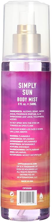 Ocean Pacific Simply Sun Body Mist for Her, 8 Fluid Ounce