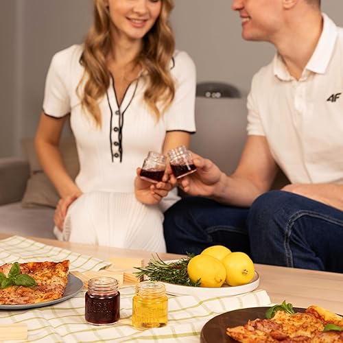 Miniatura 9 de Frascos de vidrio pequeños con tapa, frascos pequeños para tragos, de 2 onzas, 8 unidades