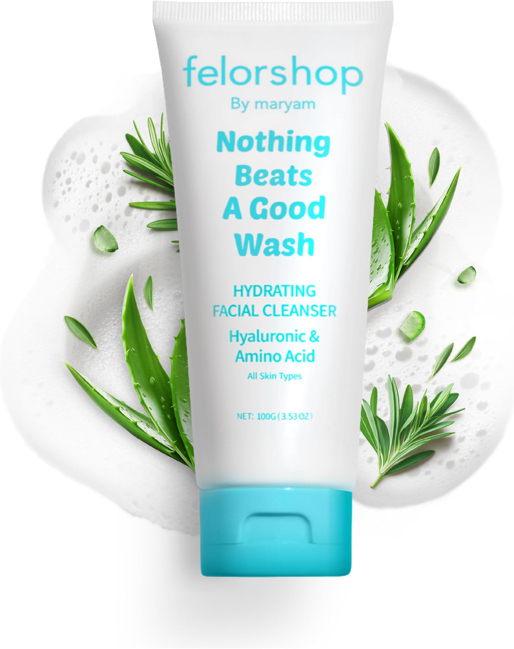 Hydrating Facial Cleanser | Daily Face Wash for All Skin Types | Hyaluronic Acid + Amino Acid | Non-Drying Oil Control Face Wash | 100 G