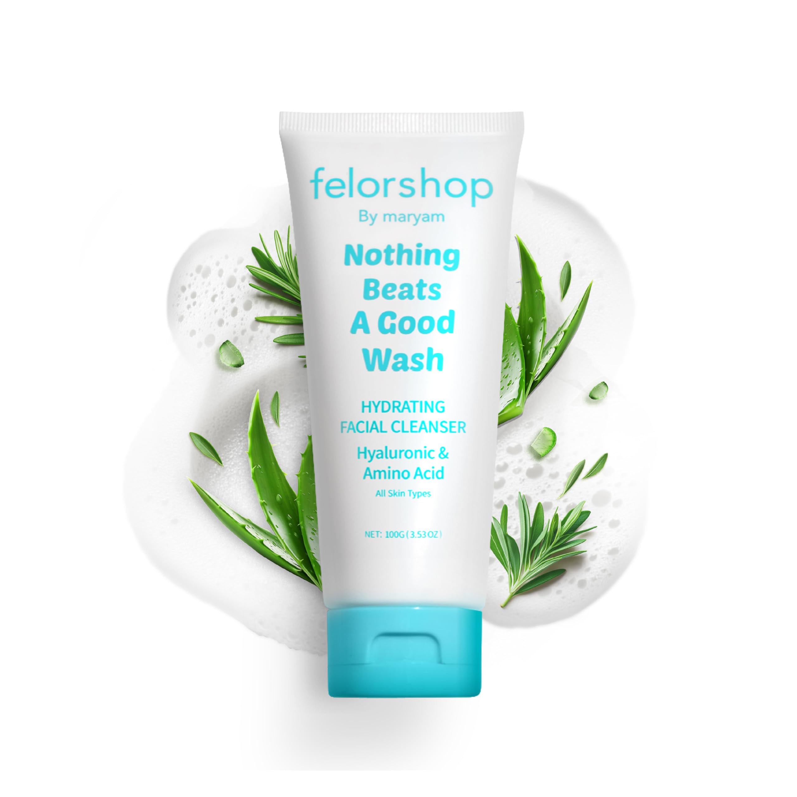 Hydrating Facial Cleanser | Daily Face Wash for All Skin Types | Hyaluronic Acid + Amino Acid | Non-Drying, Oil Control Face Wash | 100 G