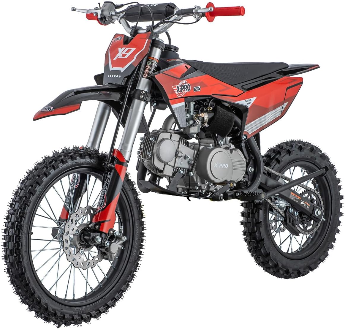 X-PRO 125cc Gas Dirt Bike Pit Bike Adults Dirt Pit Bike 125 Dirt Bike Dirt Pitbike,Big 17"/14" Tires!