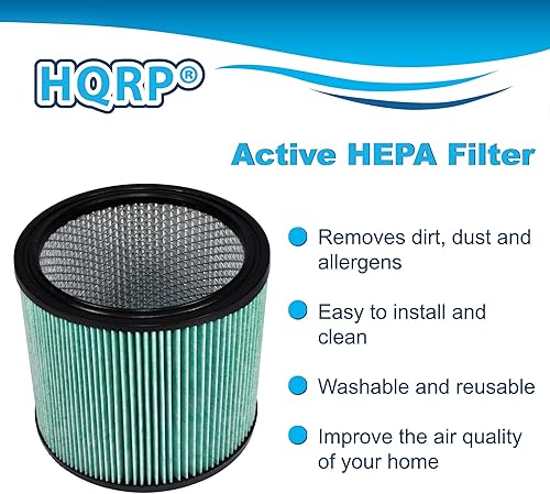 Miniatura 9 de HQRP Paquete de 2 filtros de cartucho compatibles con Shop-Vac 90350 90304 90333 de repuesto para la mayoría de aspiradoras húmedassecas de 5