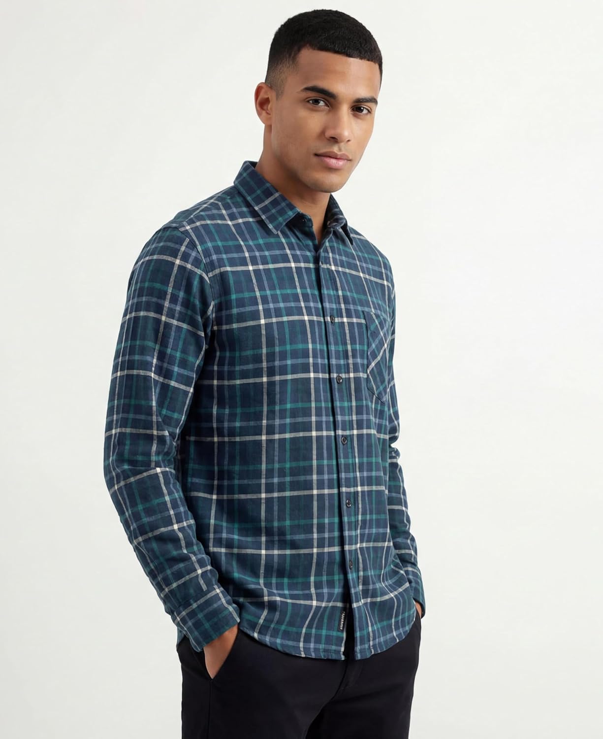 Andrew Scott Men's Button Down Regular Fit Long Sleeve Plaid Flannel Casual Shirts - Multi Packs - Image 2