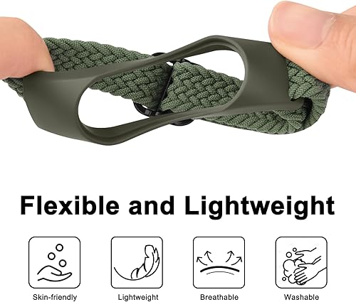 Miniatura 3 de Bandas elásticas para Amazfit Band 5 correas de repuesto para mujeres y hombres, correa de nailon trenzado suave para hombre y mujer, correa