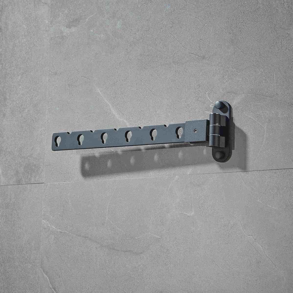 SHINEOFI Black Space Aluminum Folding Clothes Hanger Holder Wall Mounted Clothes Drying Rack Space Saving Design for Kitchen and Small Closet