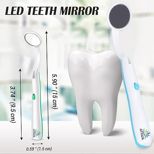 Miniatura 5 de LED Dental Mirror with Light – Oral Inspection Tool for Teeth, Gums & Tongue – Anti-Fog Reusable Mouth Mirror for Home Dental Care, Hygiene Check &