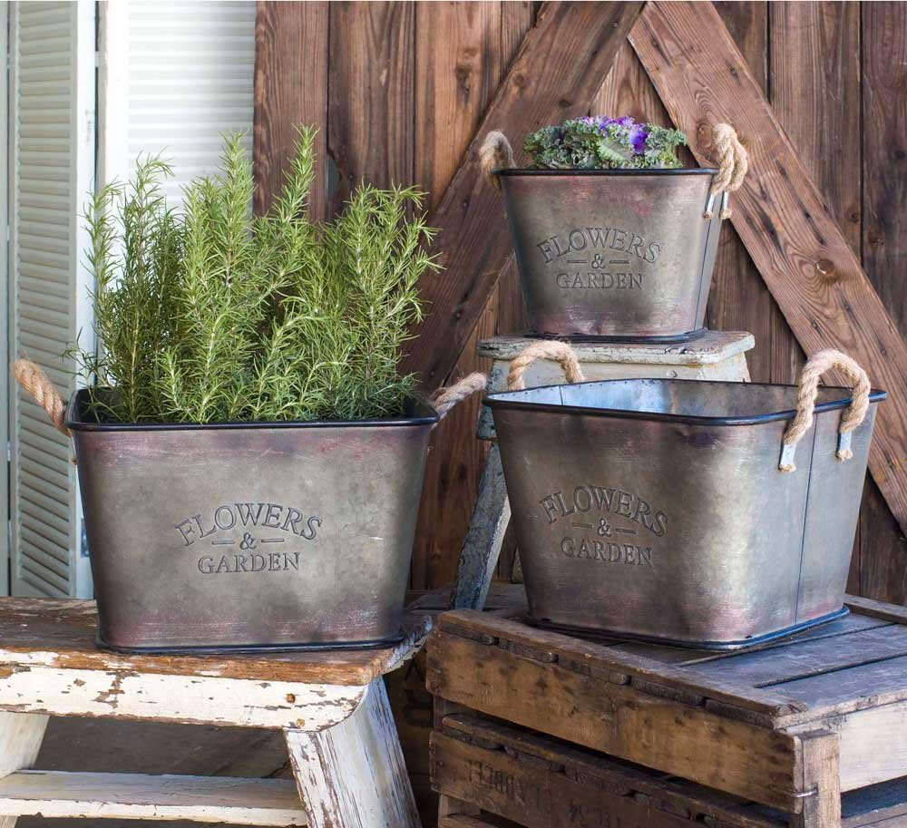 Flowers and Garden Bins, Set of 3
