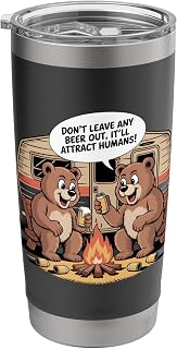 Don’t Leave Beer Out Bear Lovers Funny Camping Stainless Steel Insulated Tumbler