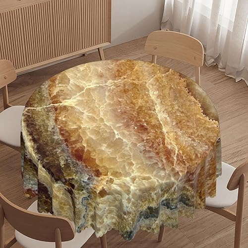 Vista 98 de Mantel redondo con patrón de fondo de mármol, a prueba de derrames, antiencogimiento, suave y resistente a las arrugas, mantel de tela decorativa