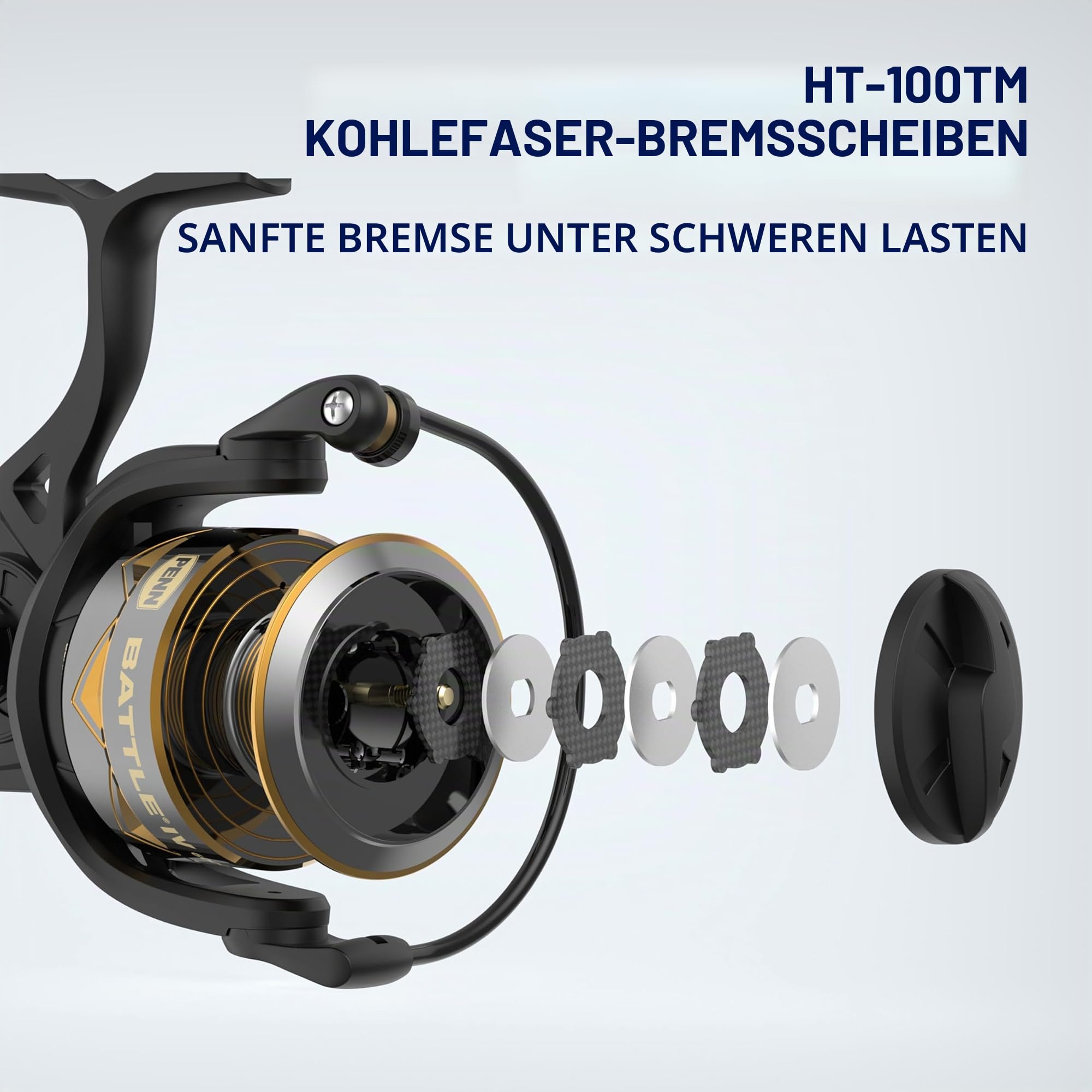 PENN Battle III Spinnrolle - Robuste Salzwasser-Spinnrolle zum Köderangeln - Barsch, Seelachs, Dorsch, Makrele, Lippfisch