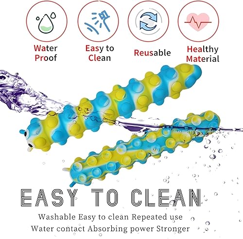 Miniatura 3 de MYHJL 4Pack Adult Kids Long Sucker Bubble with 3D Led Light Grow for 4 Seconds Silicone Suction Cup Push Pop Slug Fidget Sensory Toys Finger