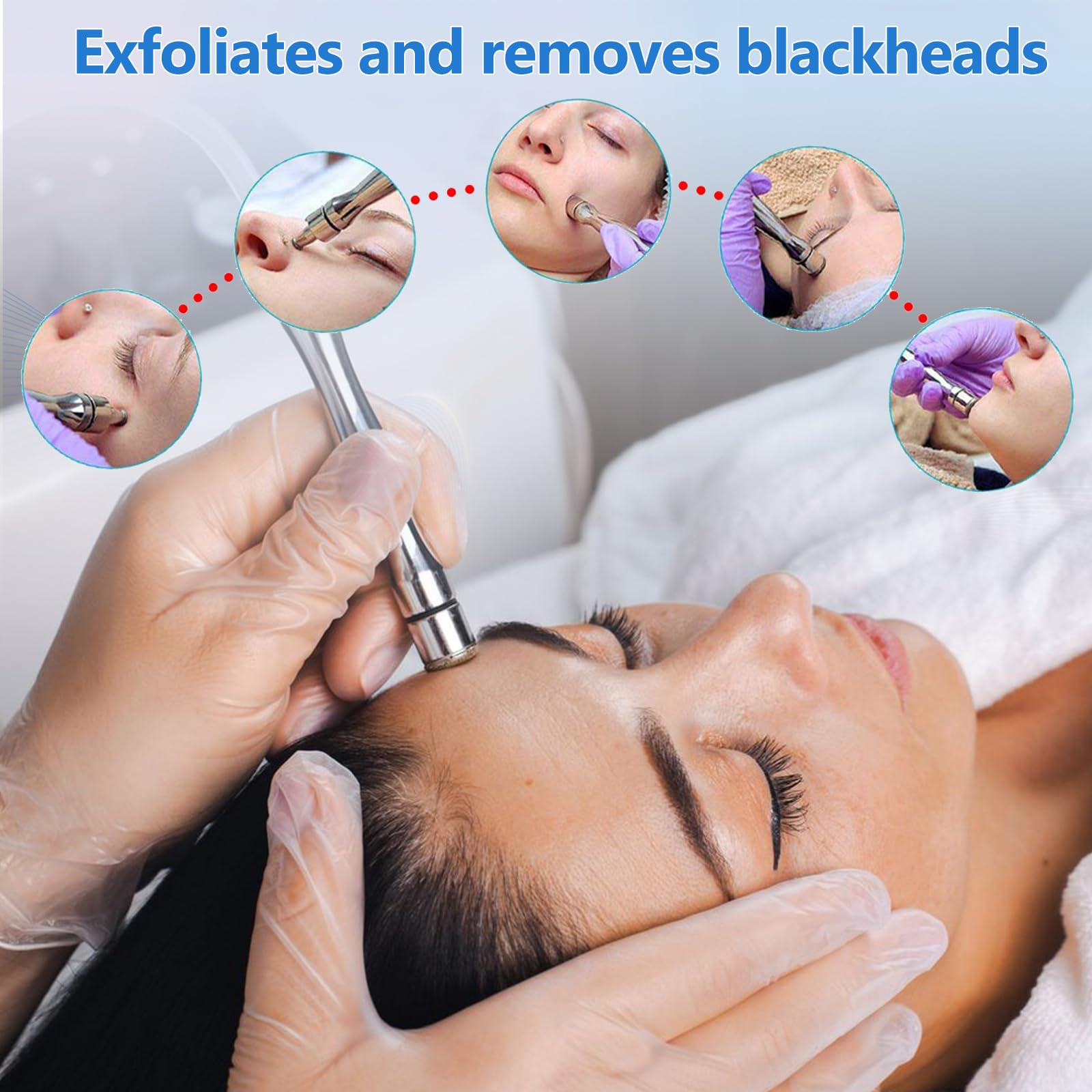 Topdirect Diamant Microdermabrasion Maschine und Saugwerkzeug, Professionelle mikrokristalline Peeling Ausrüstung, Mikrodermabrasionsgerät für Salon und Heimgebrauch, 65-68cmHg