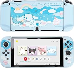 YOCORE Cute Slim Switch OLED Protective Case Cover Dockable Protective Case Compatible with Switch OLED,Anti-Scratch and Shock-Absorption Design Cover Skin -DEG Play Time