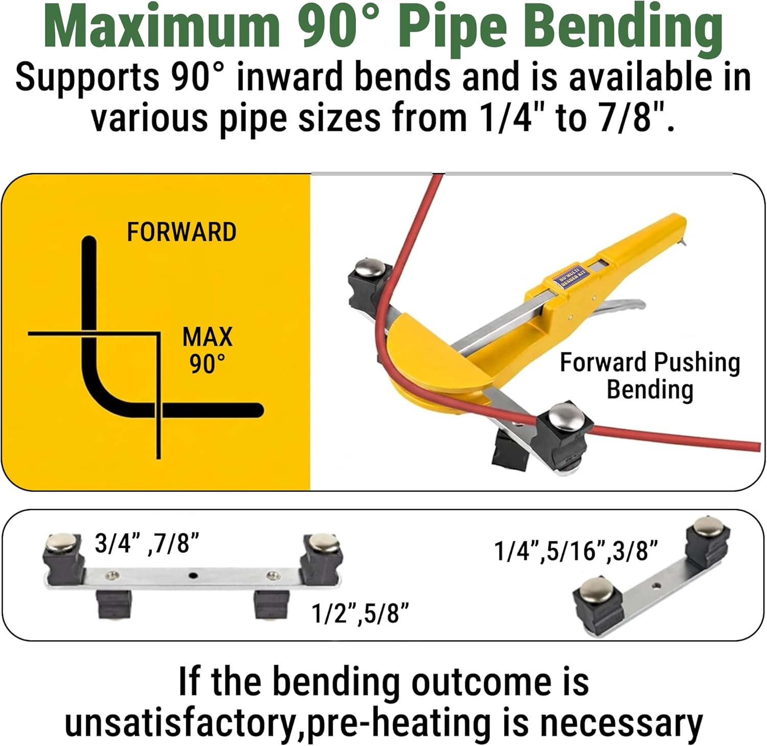 90° Ratcheting Pipe Tube Bender Set W/ 7 Color-Coded Aluminum Heads, 1/4"–7/8" O.D. Tubing, Tube Cutter & Deburring Tool, Portable Storage Case for HVAC, Plumbing & Refrigeration