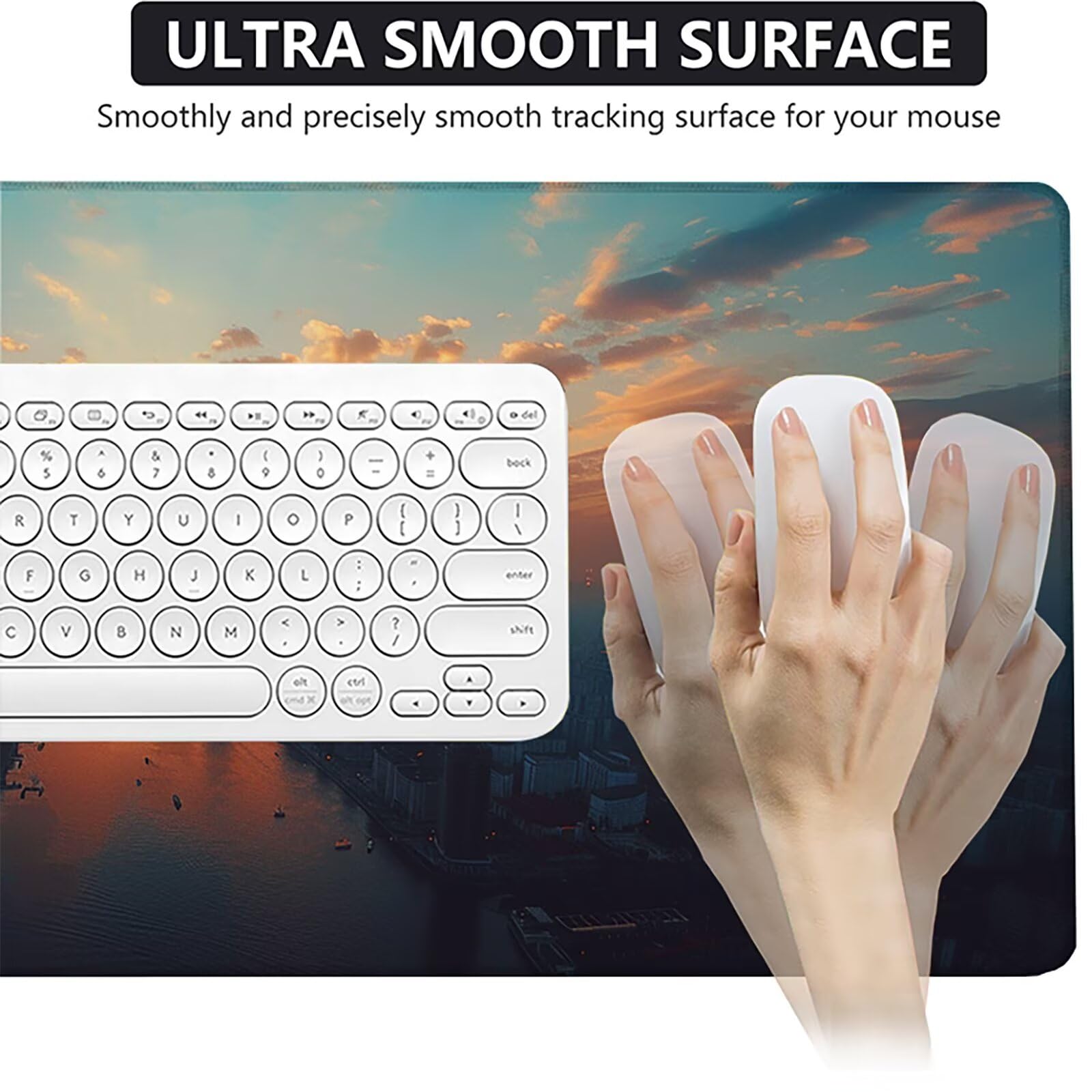 Aereo Tappetino Mouse XXL 1200x600 mm Tappetino Mouse Giallo Gomma Antiscivolo Sottomano Scrivania, Migliora Precisione e Velocità Mouse Pad per Ufficio Gaming Accessori Scrivania, Regalo Uomo, M-3
