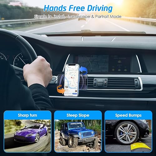 Miniatura 6 de Soporte magnético WizGear (paquete de 2 unidades). Soporte magnético universal para portateléfono que se coloca en la ventilación, para celulares y