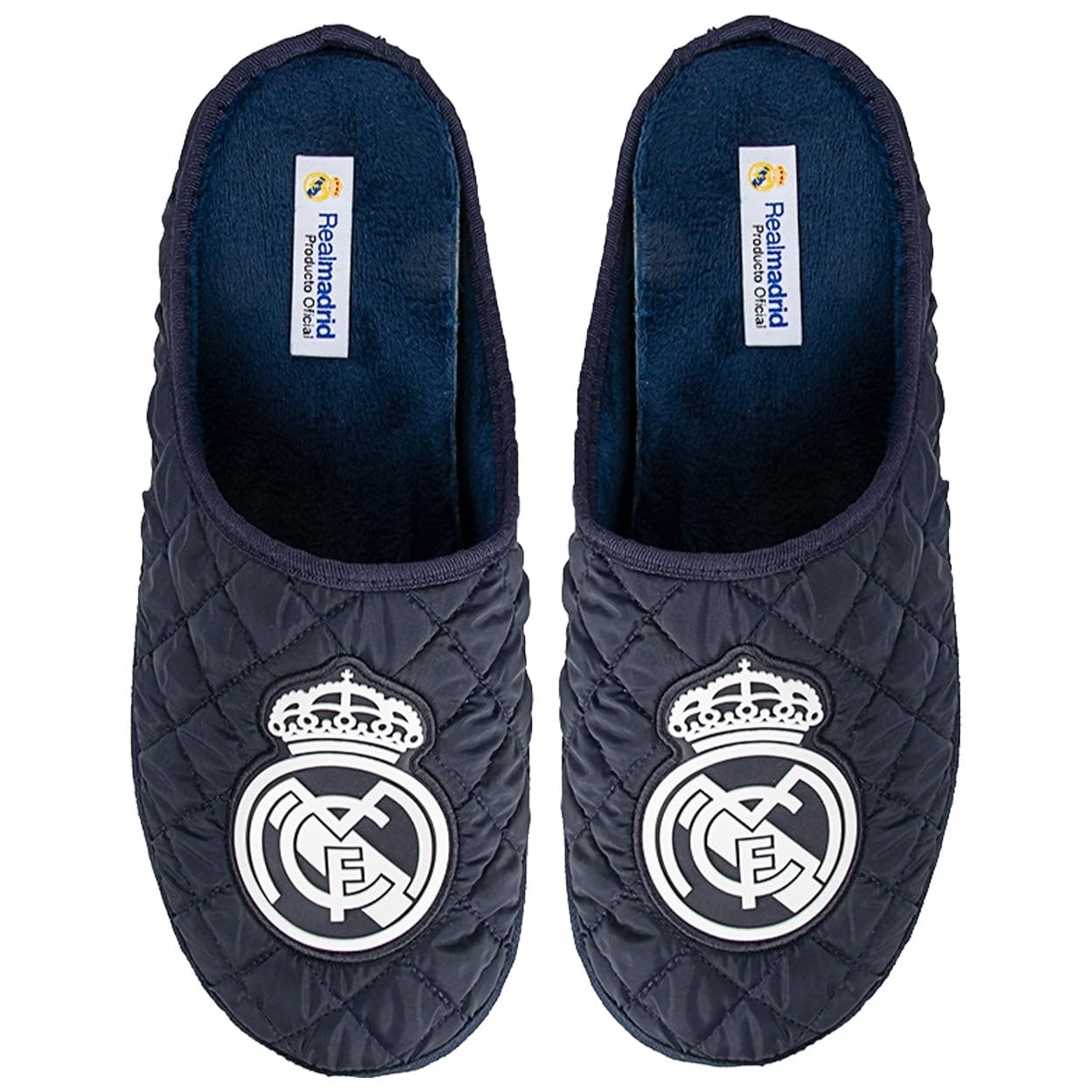 MARPEN SLIPPERS, Zapatillas de casa Real Madrid CF Oficiales Temporada 24/25 Acolchadas para Hombre o Mujer, Suela Caucho Diseño Fútbol