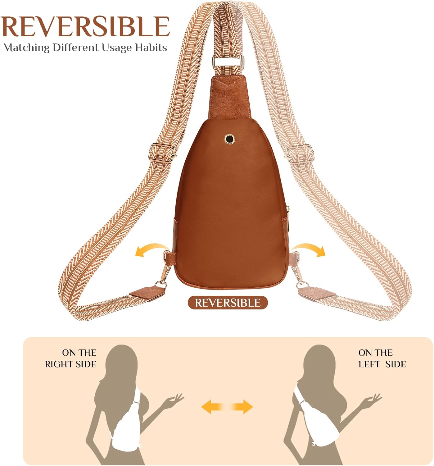 Small Leather Sling Bags for Women Fashion Crossbody Backpack Purse Sling Crossbody Bags - Image 6