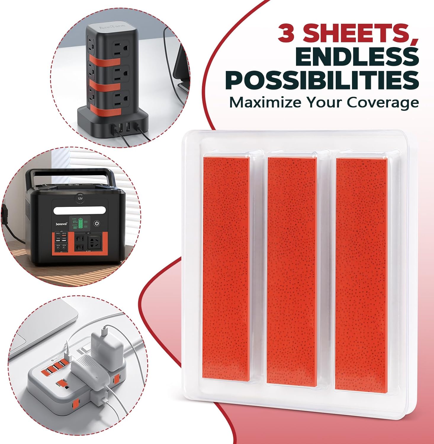 Fire Prevention Stickers 3-Pack, Cuttable Fire Suppression Sheets for Electrical Panels, Outlets&Appliances, MNNEWMAT Automatic Fire Prevention Pads,Easy Install Self-Adhesive Flame Suppressant Sheets