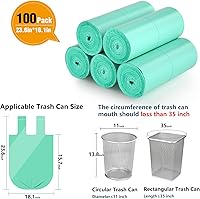 Vista 3 de AYOTEE Small Trash Bags with Handles,100 Counts Small Biodegradable Trash Bags 4 Gallon Garbage Bag, Unscented Strong Mini Compostable Bag 15 Liter