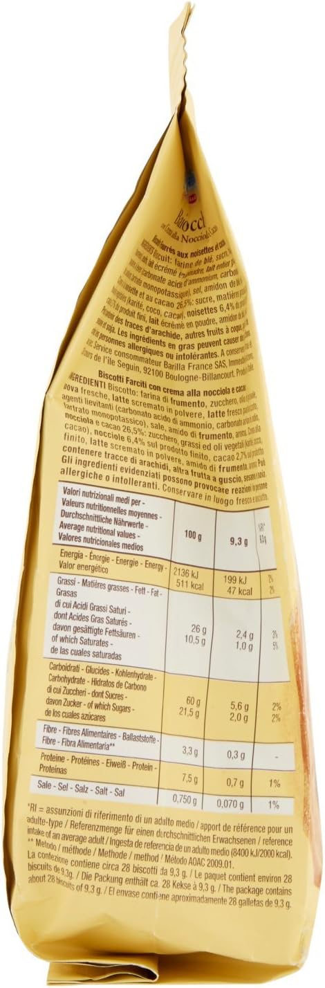 Mulino Bianco Biscotti Baiocchi con Crema alla Nocciola e Cacao, Colazione Ricca di Gusto - 260 gr - Immagine 2