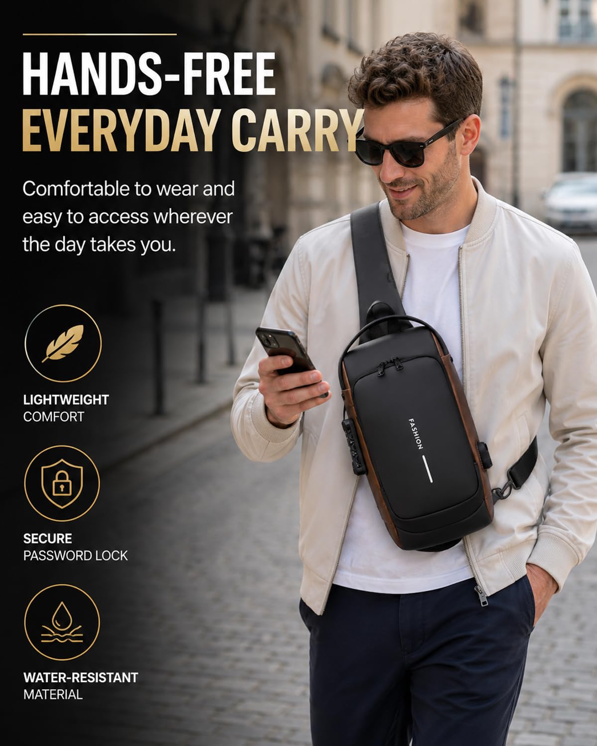 Sling Rucksack Sling Bag Schulterrucksack Umhängetasche Verstellbarer Rucksackgurt Wandern Brust Rucksack für Herren und Damen