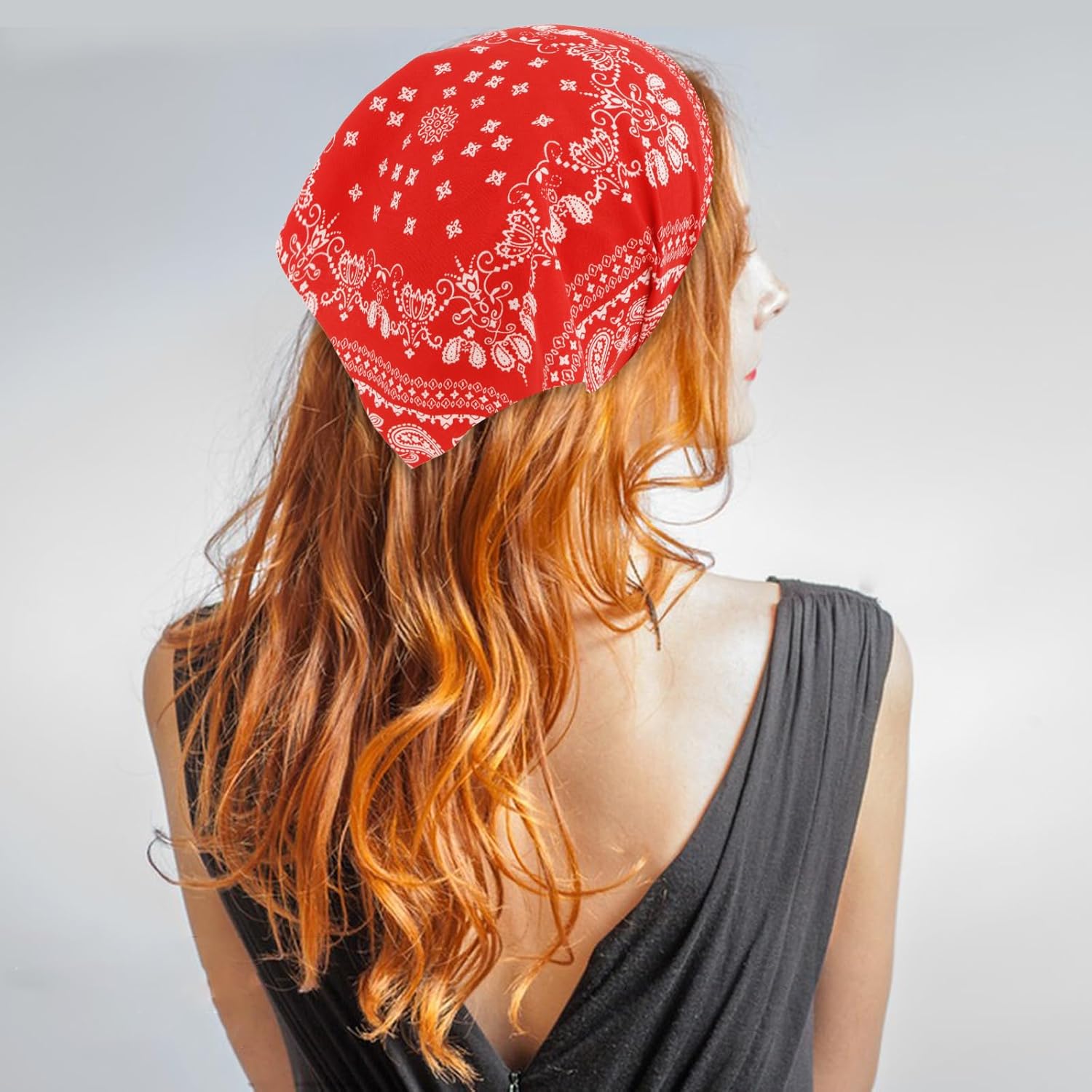 Elastic Hair Scarf Headband 3 PCS Bandanas for Women Paisley Triangle Head Bands for Women's Hair Non Slip Vintage Kerchief head scarf with Hair Clips for Girls - Image 7