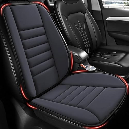 Miniatura 22 de MYFAMIREA Cojín de asiento de automóvil y almohada de apoyo para respaldo de 1.2 pulgadas de grosor, cojín de espuma viscoelástica para silla de Gris