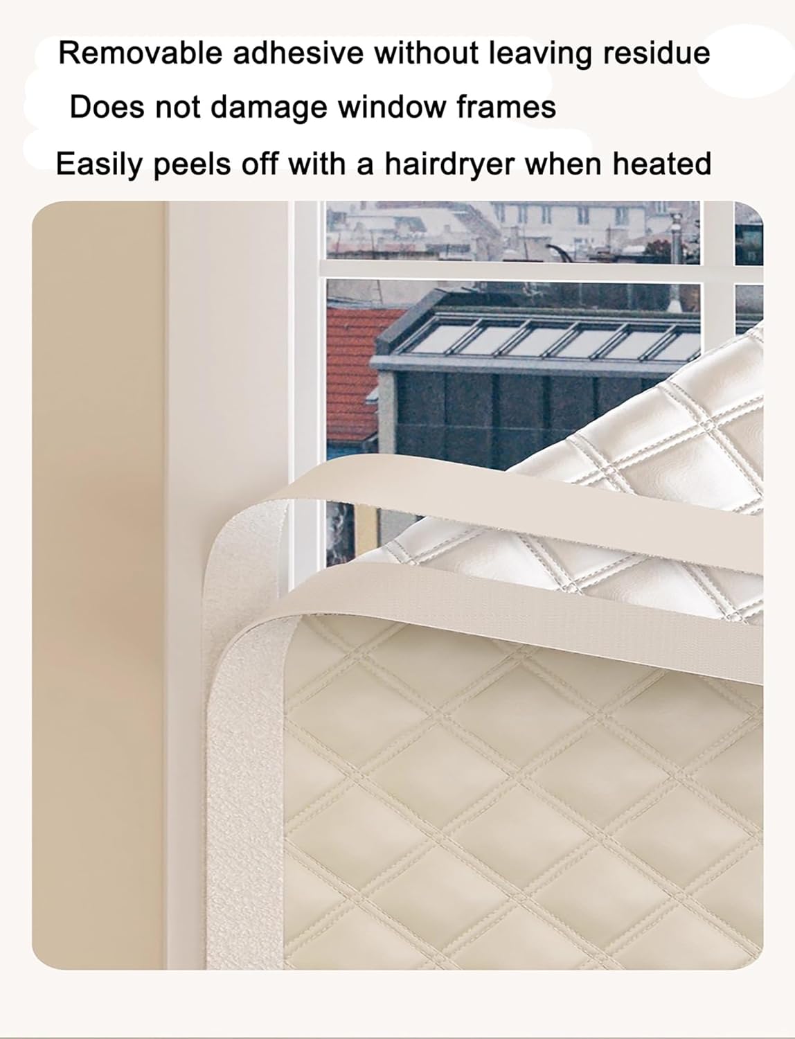 窓断熱キット、断熱窓カバー、寒さを遮断 - 冬用コットン粘着窓カバー(Green,100x120cm/39.4x47.2in)