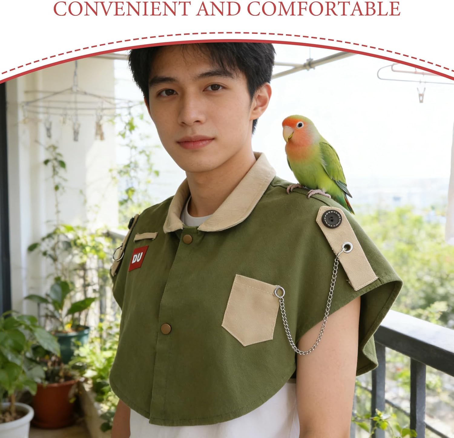 Bird Shoulder Protection Shawl - Fabric Parrot Bite Proof Blanket - Anti Scratch Cover for Training and Travel - Diaper Cape for Bird Care and Accessories