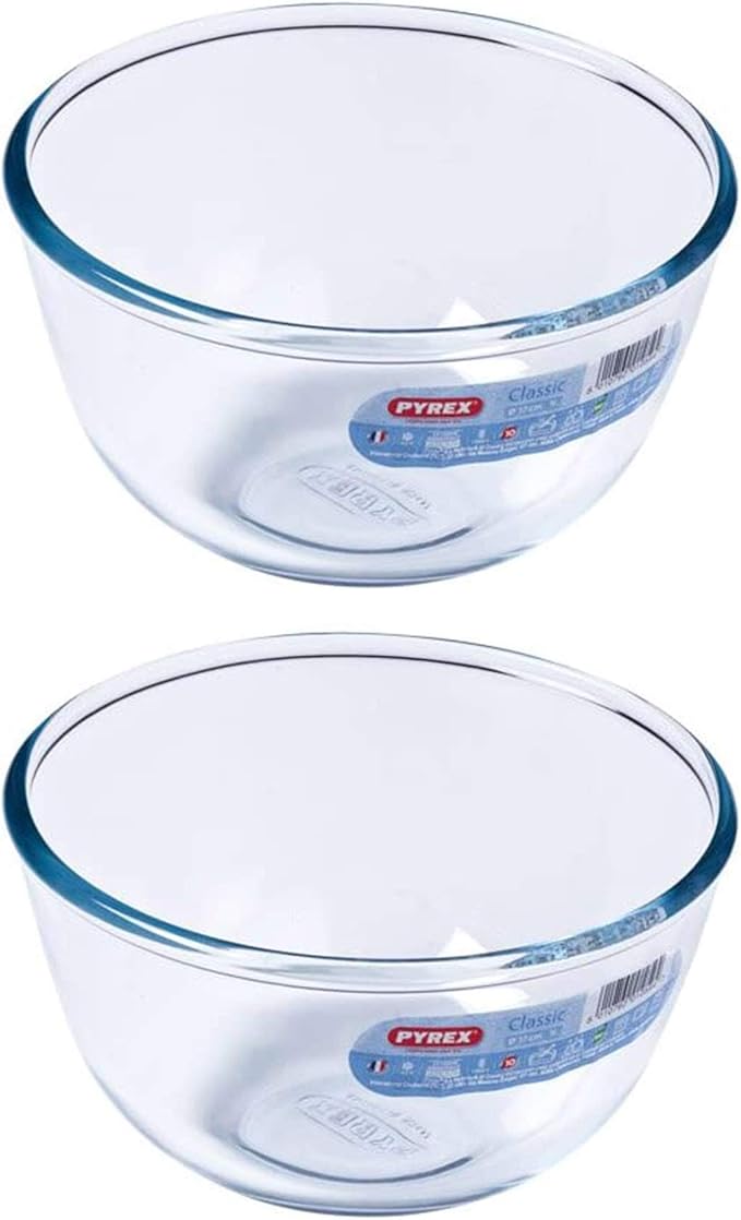 Pyrex Classic Round Glass Bowl Ovenproof and Microwave Safe 1.0 Litre