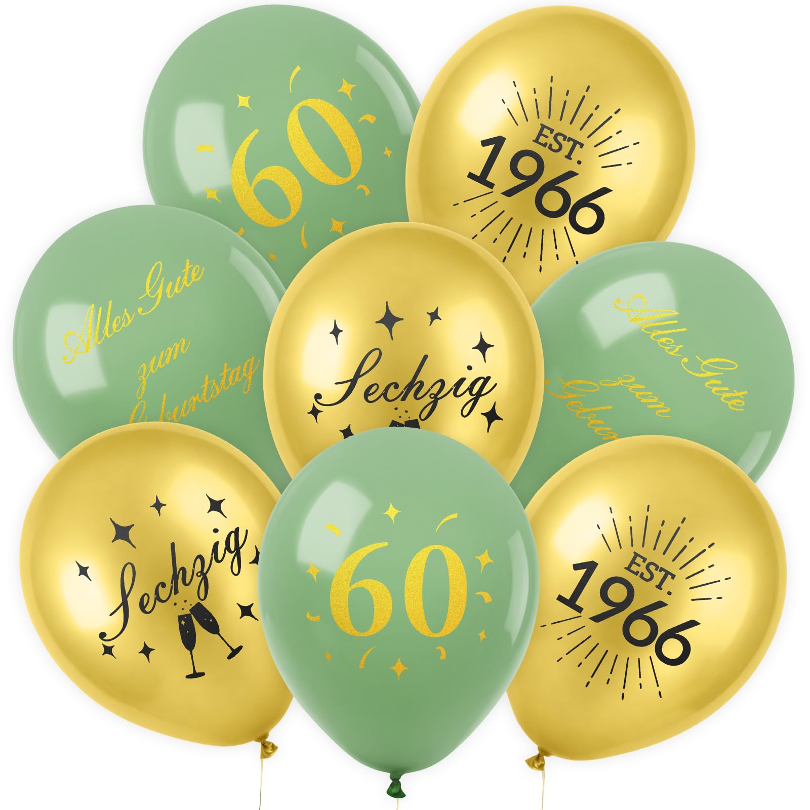 36 Stück Deko zum 18. Geburtstag, Happy Birthday Luftballon zum 18. Geburtstag für Männer und Frauen, Schwarzgold, Avocadogrüngold, Milchweißgold