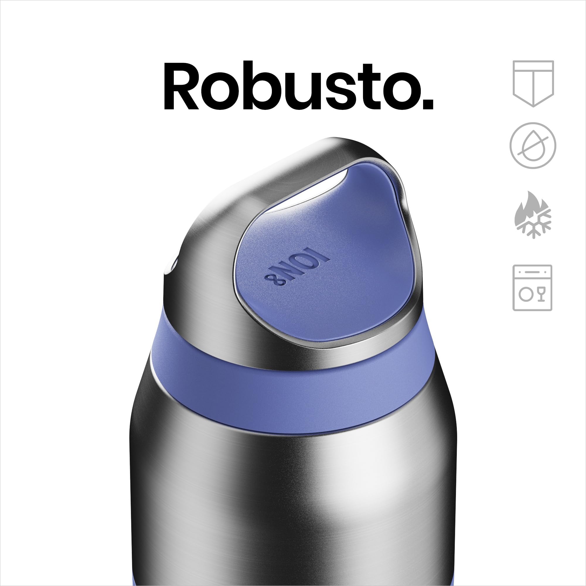 ION8 PRIMO ROAM Borraccia Termica 835 ml (28 oz)- Acciaio Inox Antiperdita, Isolamento Sottovuoto per Bevande Calde e Fredde, Tappo a Vite, Lavabile in Lavastoviglie, Lilla