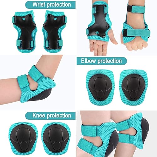 Miniatura 2 de Casco ajustable para niños de 5 a 16 años, equipo de protección con coderas, rodilleras y muñequeras para multideporte, patinaje, bicicleta,