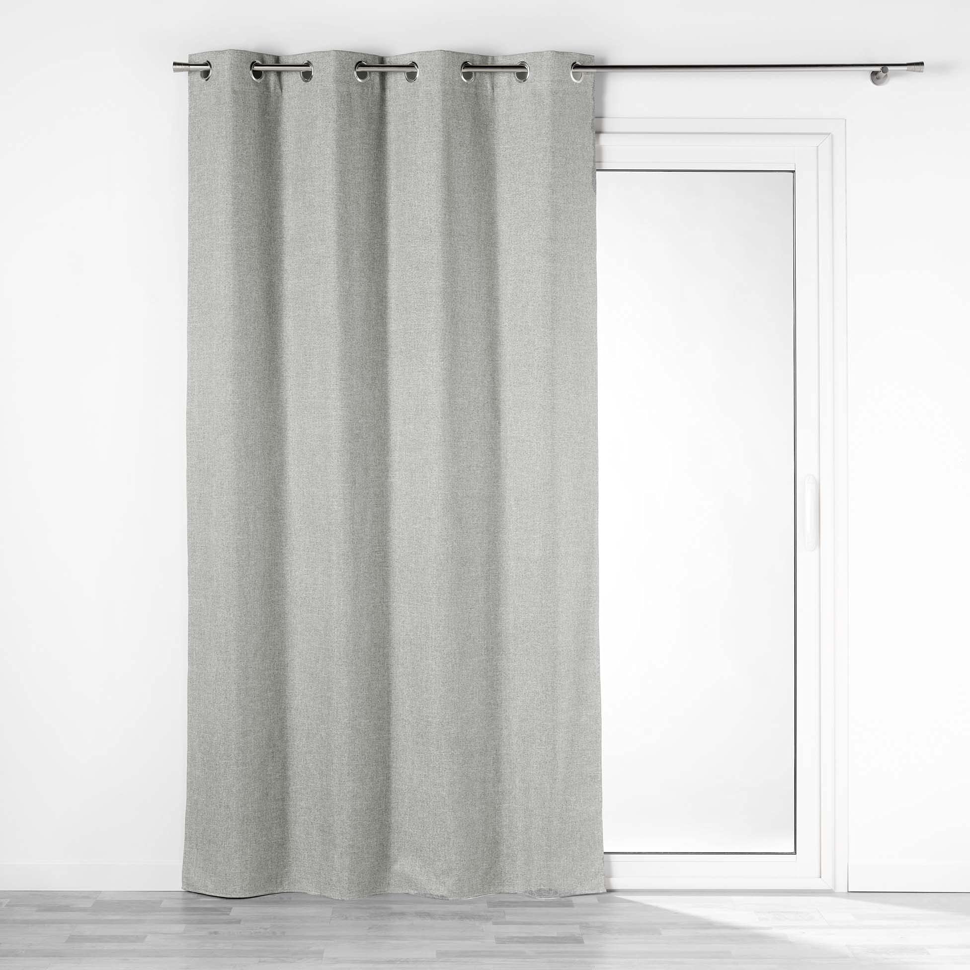 douceur d'Intérieur Eyelet Curtain 140 x 260 cm Grey