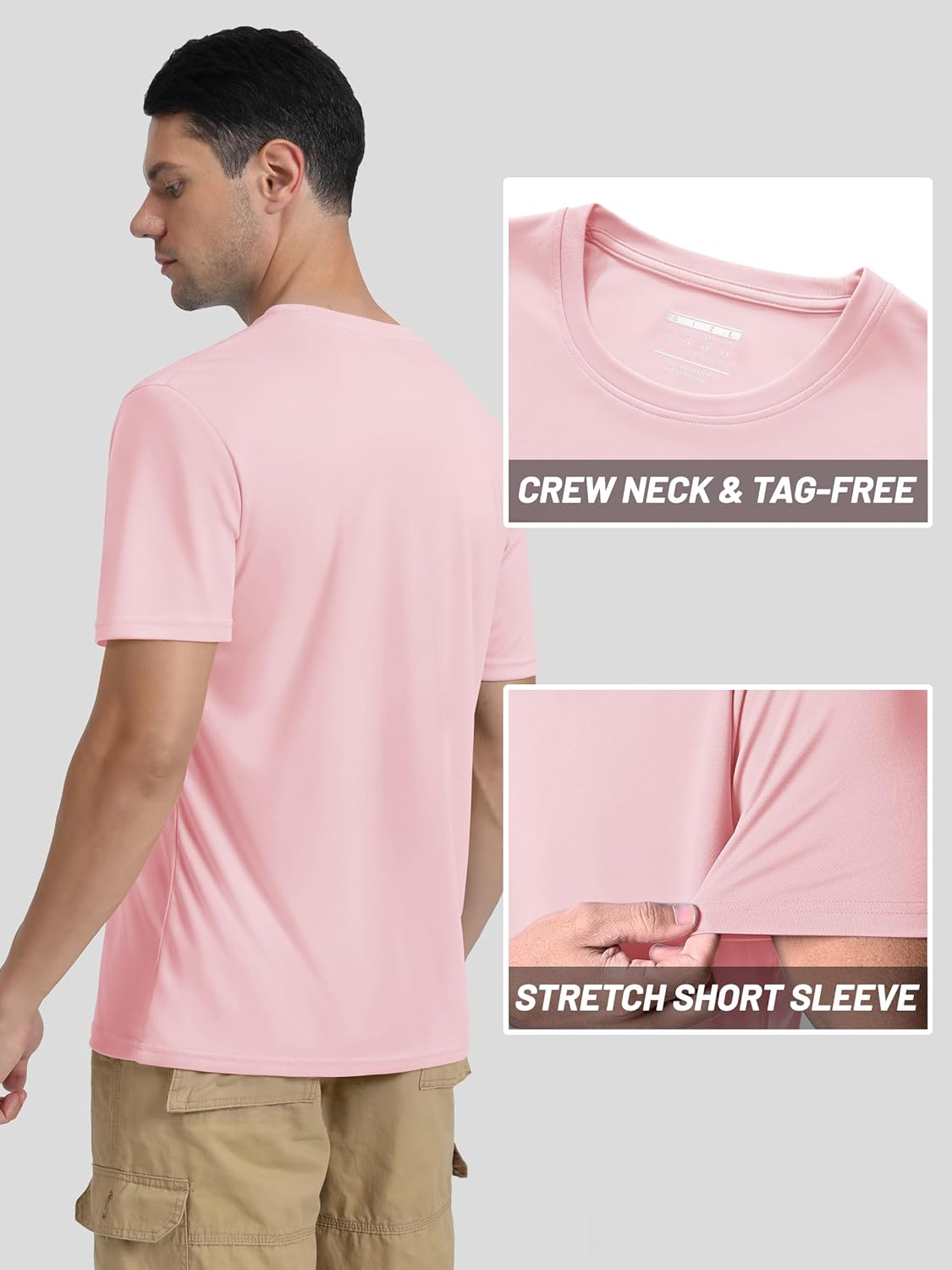 TACVASEN Mens Athletic Short Sleeve T-shirts Quick Dry Fit Workout Sun Protection Swim Shirts Running Rash Guard UPF50+ - Image 5