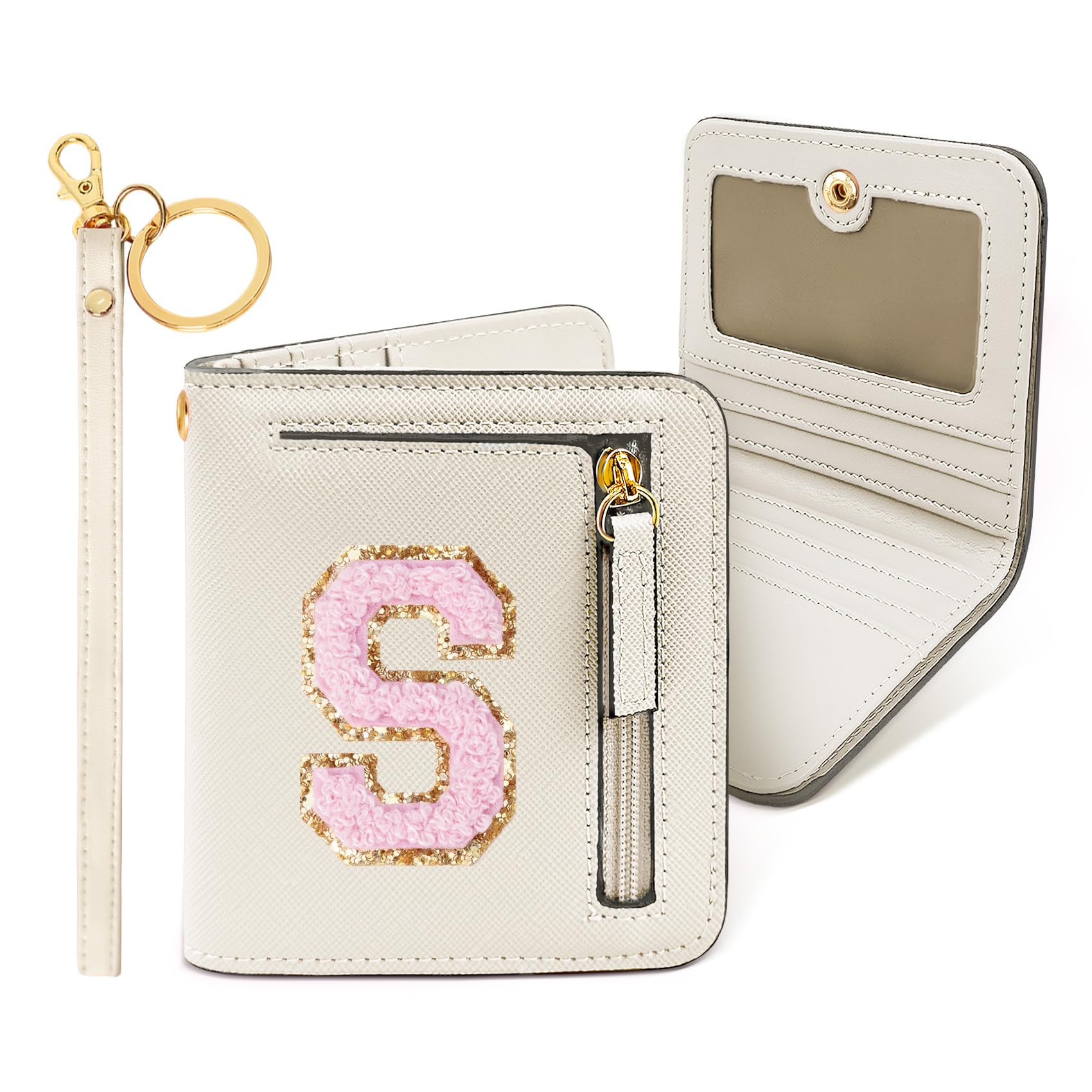 COSHAYSOO Cool Valentines Birthday Gift Ideas Initial Wallet for College Teenage Girls Slim RFID Blocking Bifold Wallet Travel