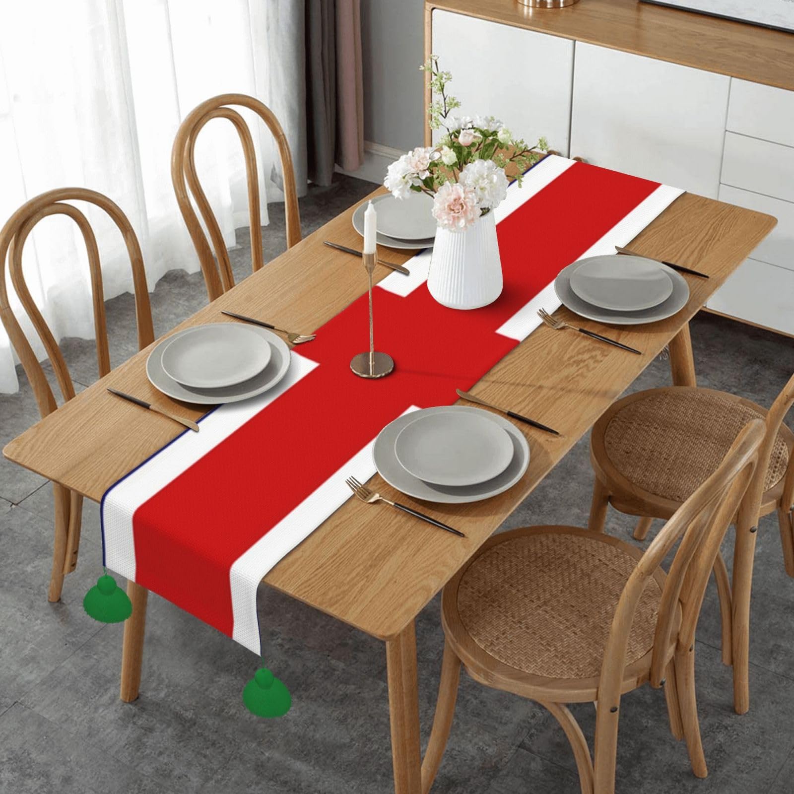 Chemin de table en lin motif britannique pour protéger votre table