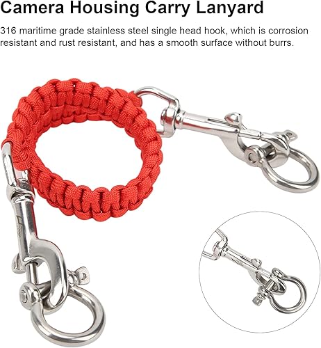 Miniatura 2 de VGEBY Cordón para cámara de buceo, 360 grados retráctil flexible de rotación de la cámara de la vivienda de llevar el cordón de buceo Accesorios de
