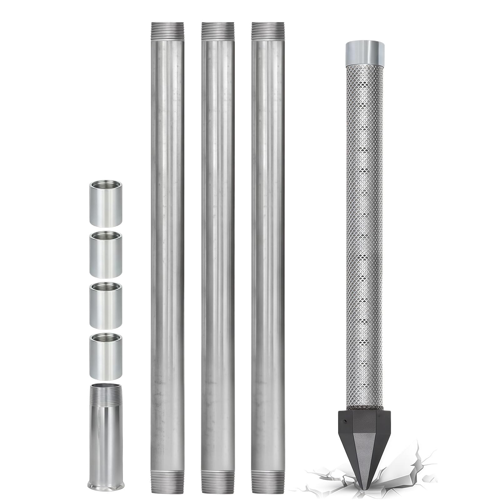 Bangbangji Multicolor 1/4" Heavy Duty Well Drive Point Kit, For Farm Wells 3+1Kit-4M