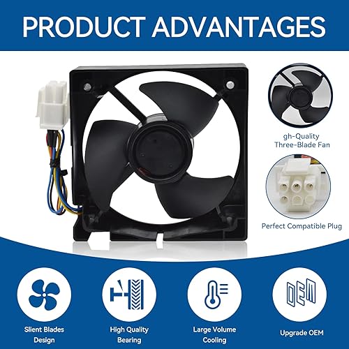 Miniatura 3 de Motor de ventilador de evaporador de refrigerador WR60X25858 WR60X10340 (OEM) compatible con GE, reemplaza U11P14MS7AA3-57A61, PS12727431,