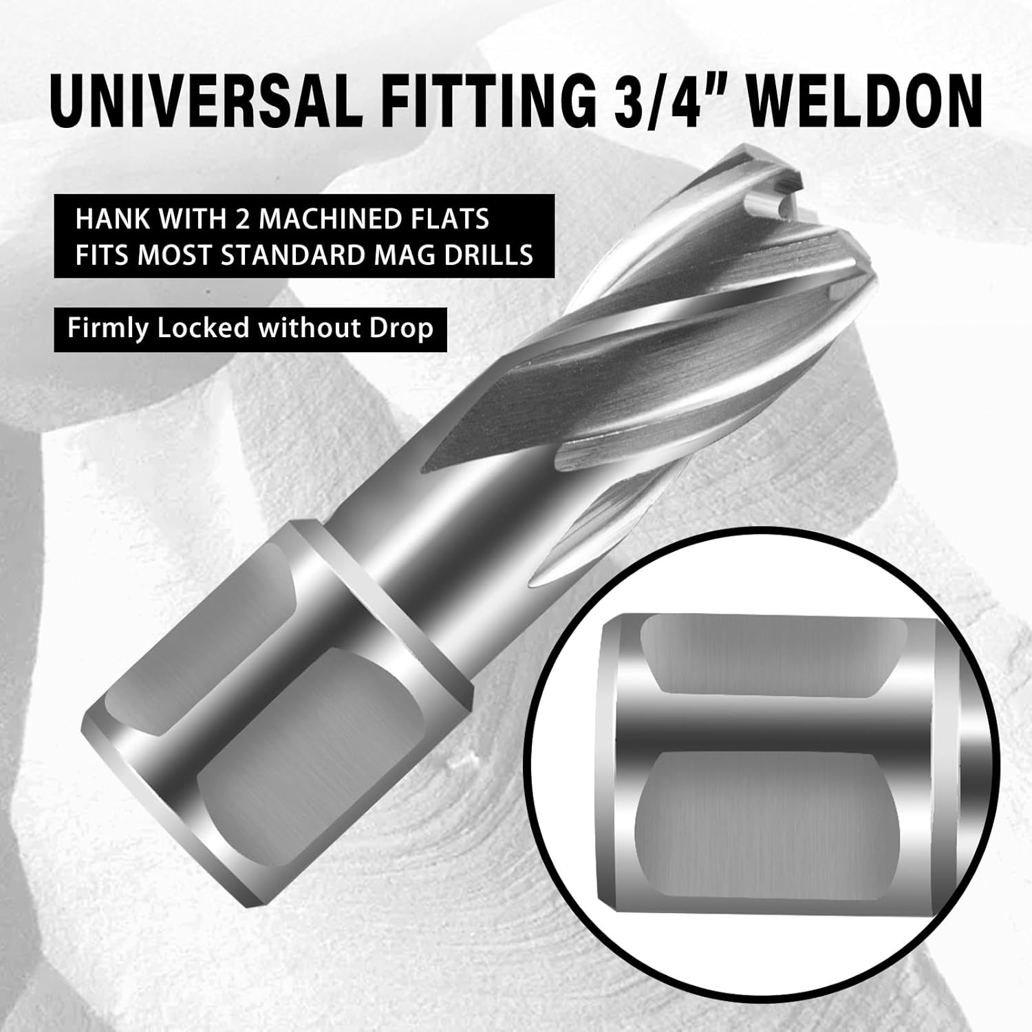 SALI 2 pcs Annular Cutter Diameter 9/16 Inch with Weldon Shank 3/4" (with 2 Flats) Cutting Depth 1" Mag Drill Bit for Magnetic Drill Press HSS Fully Ground Drill with One 1/4"*3" Pilot Pin