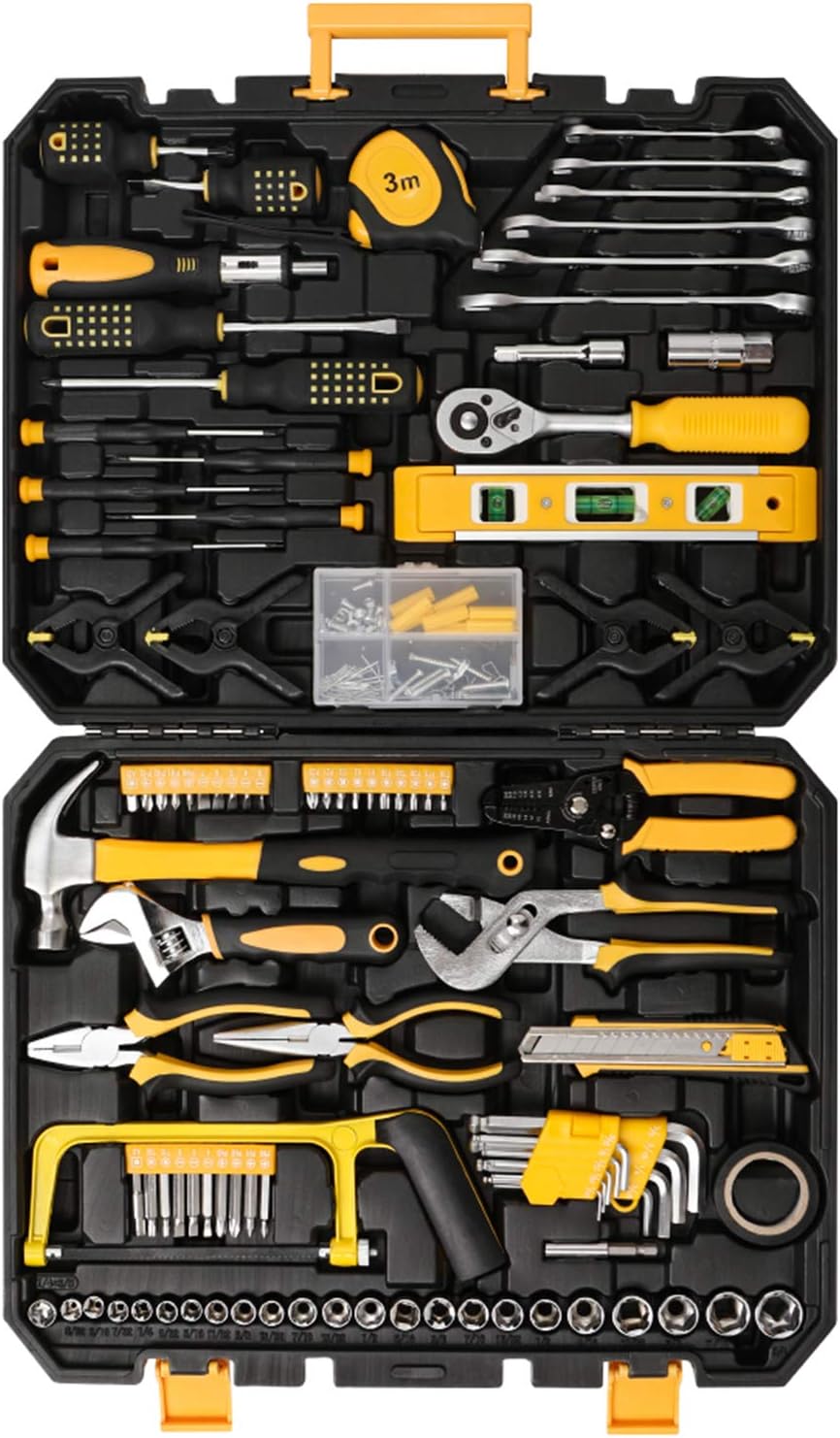 Mechanics Tool Set 198-Piece, Household Tool Kit Set with Tools Box Case for Men and Women